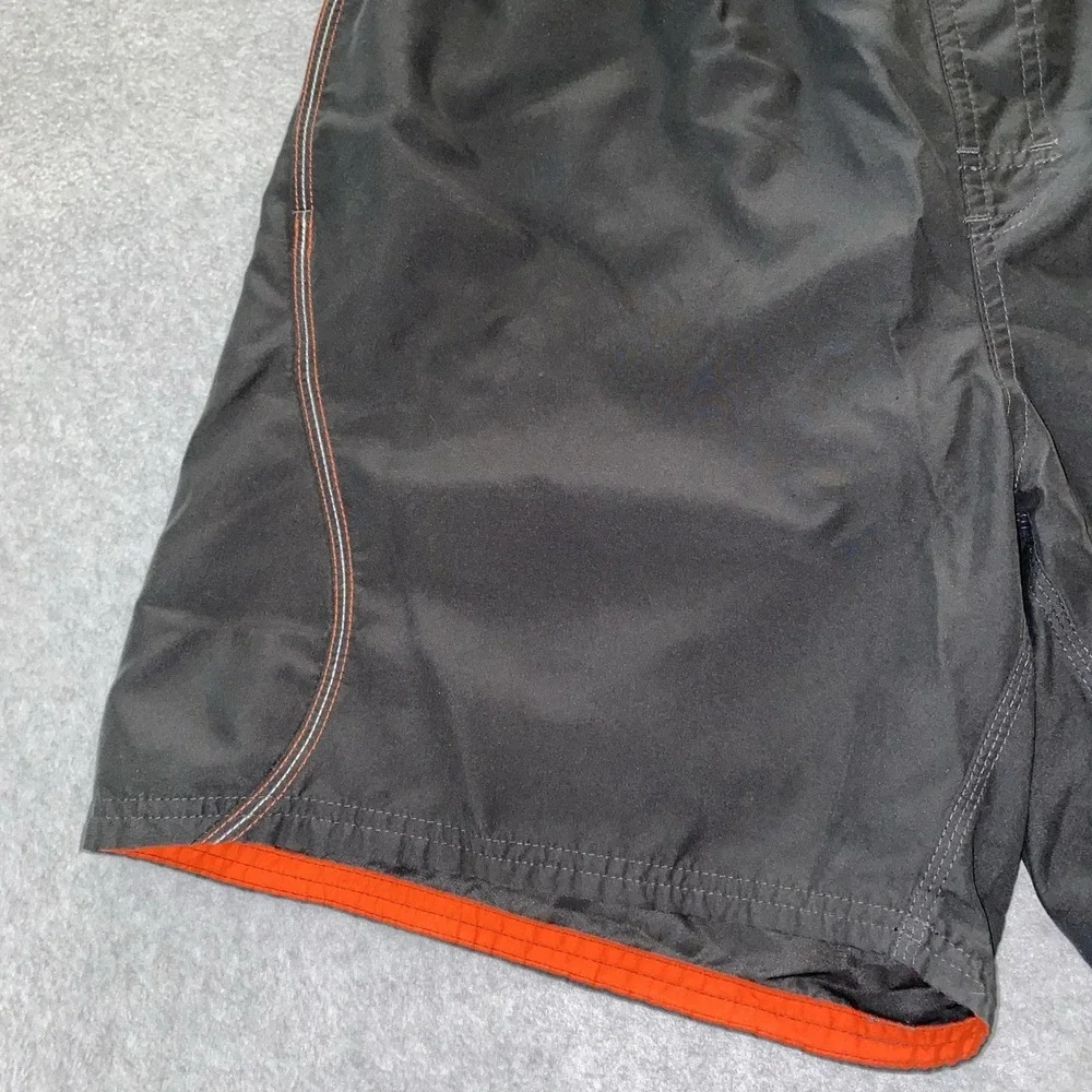 Nike Mens Swim Shorts L Black Cargo Trunks Board Bottom Surf Pool Mesh Spell Out